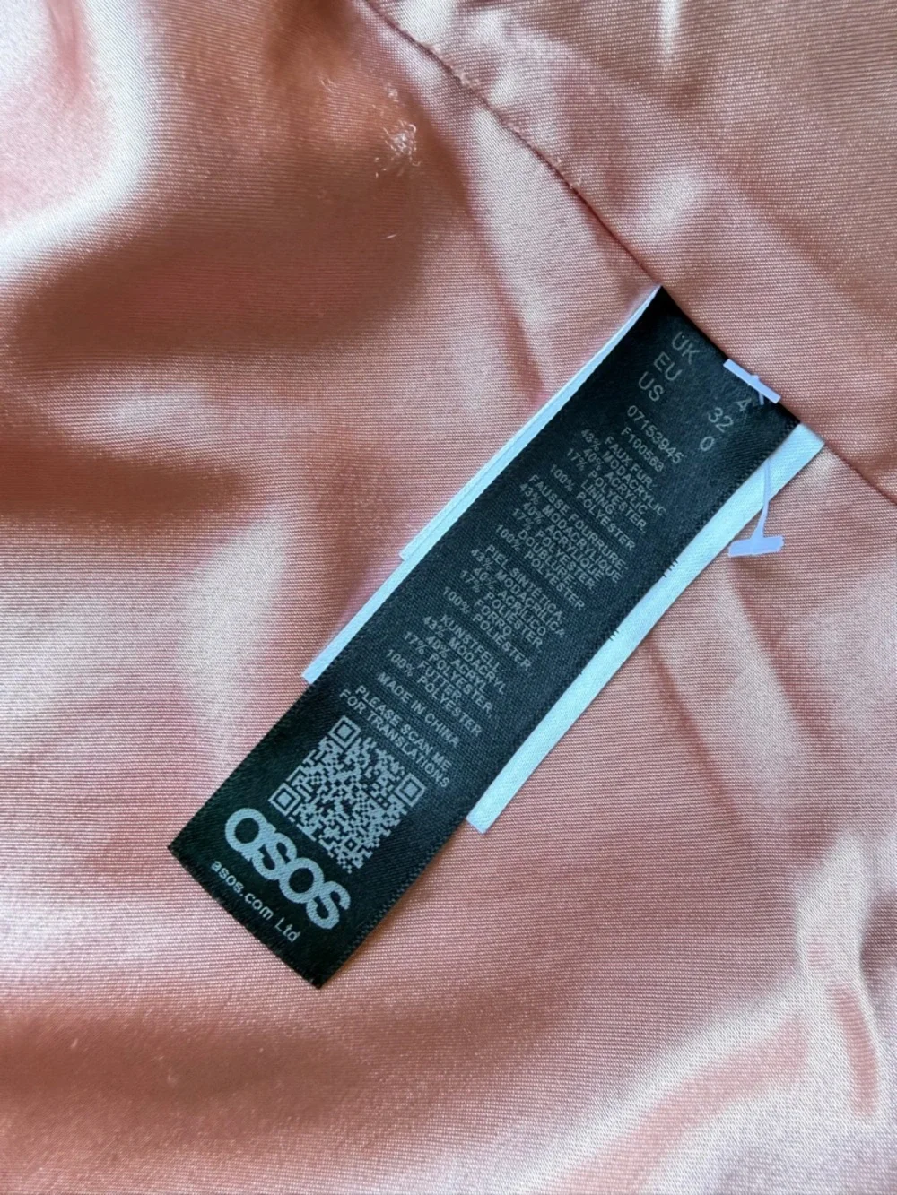 ASOS Blush Pink Faux Fur Coat Plush Teddy Jacket Soft Luxe Feminine Vibes - Picture 6 of 6